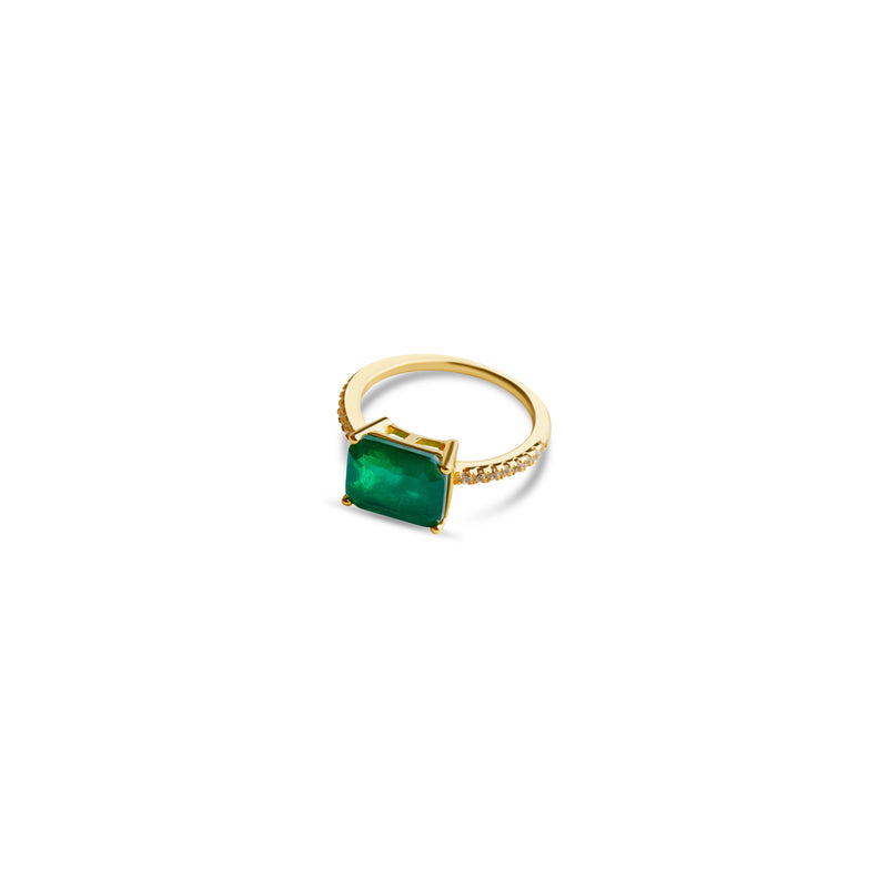 green colored stone ring