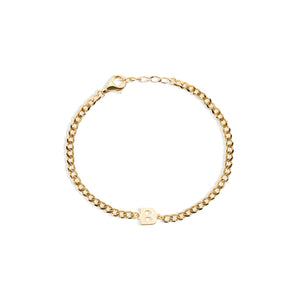 THE SINGLE BLOCK LETTER CURB CHAIN BRACELET