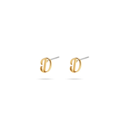 initial letter stud earrings