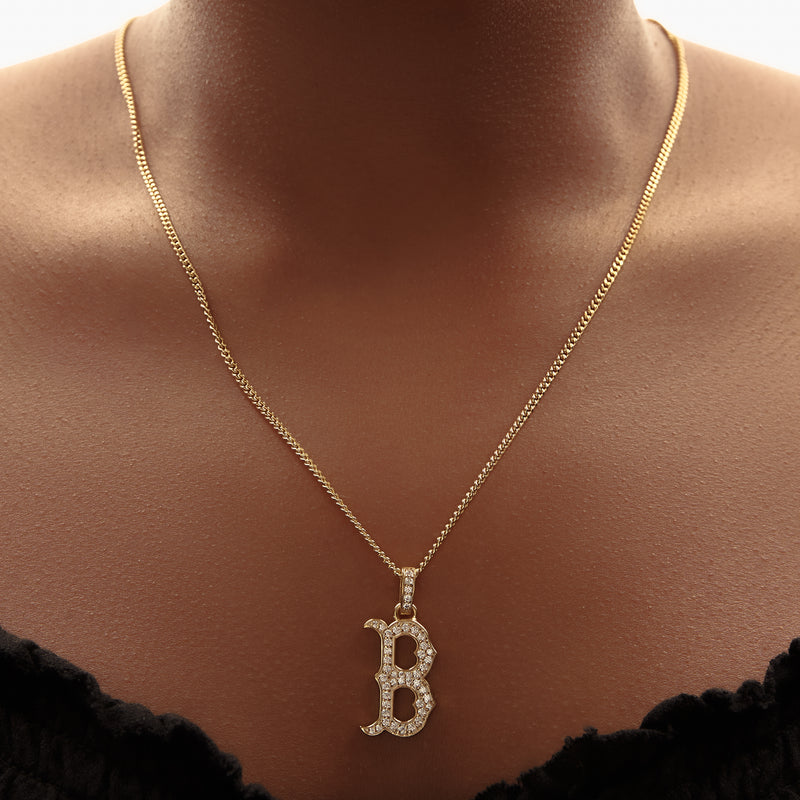 BOSTON RED SOX LARGE ICED OUT PENDANT NECKLACE