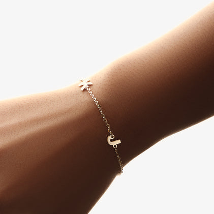 The Uppercase Iced Out Initial Bracelet - Letter : G - The M Jewelers