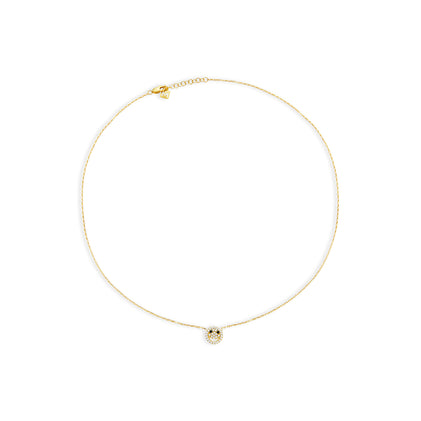 pave gold smile necklace