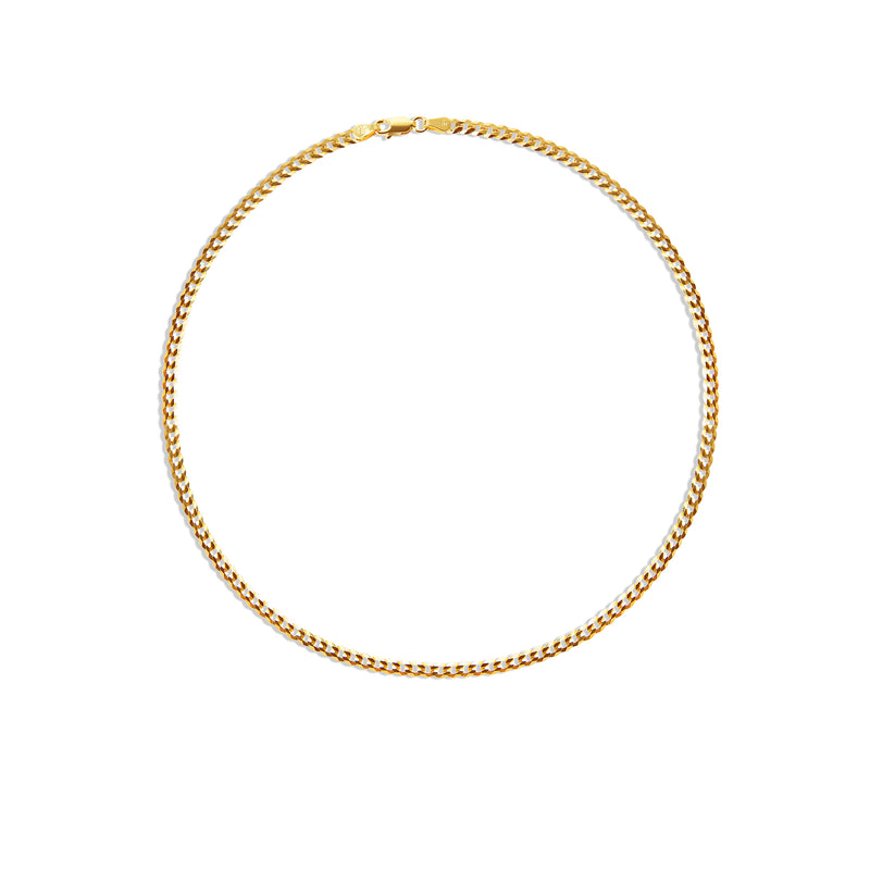 gold curb chain choker necklace