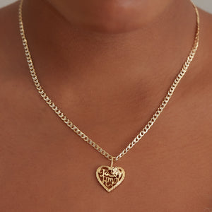 gold heart te amo pendant necklace