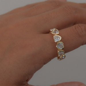 gold heart eternity band ring