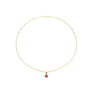 14k gold red evil eye pendant necklace