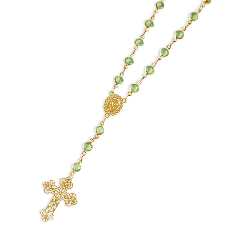 green stone rosary necklace