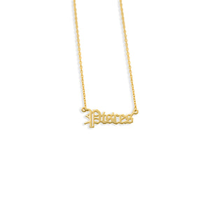 pisces script zodiac necklace