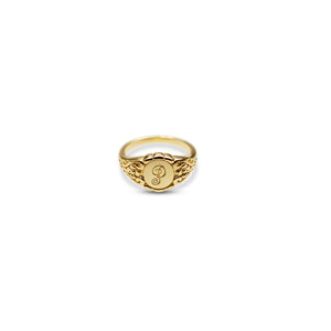 engraved initial letter p ring
