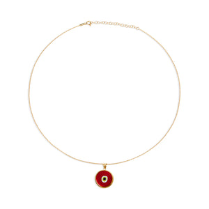 red evil eye pendant necklace