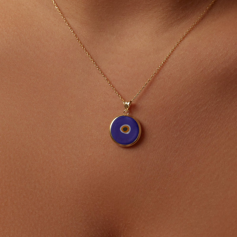 blue evil eye pendant necklace