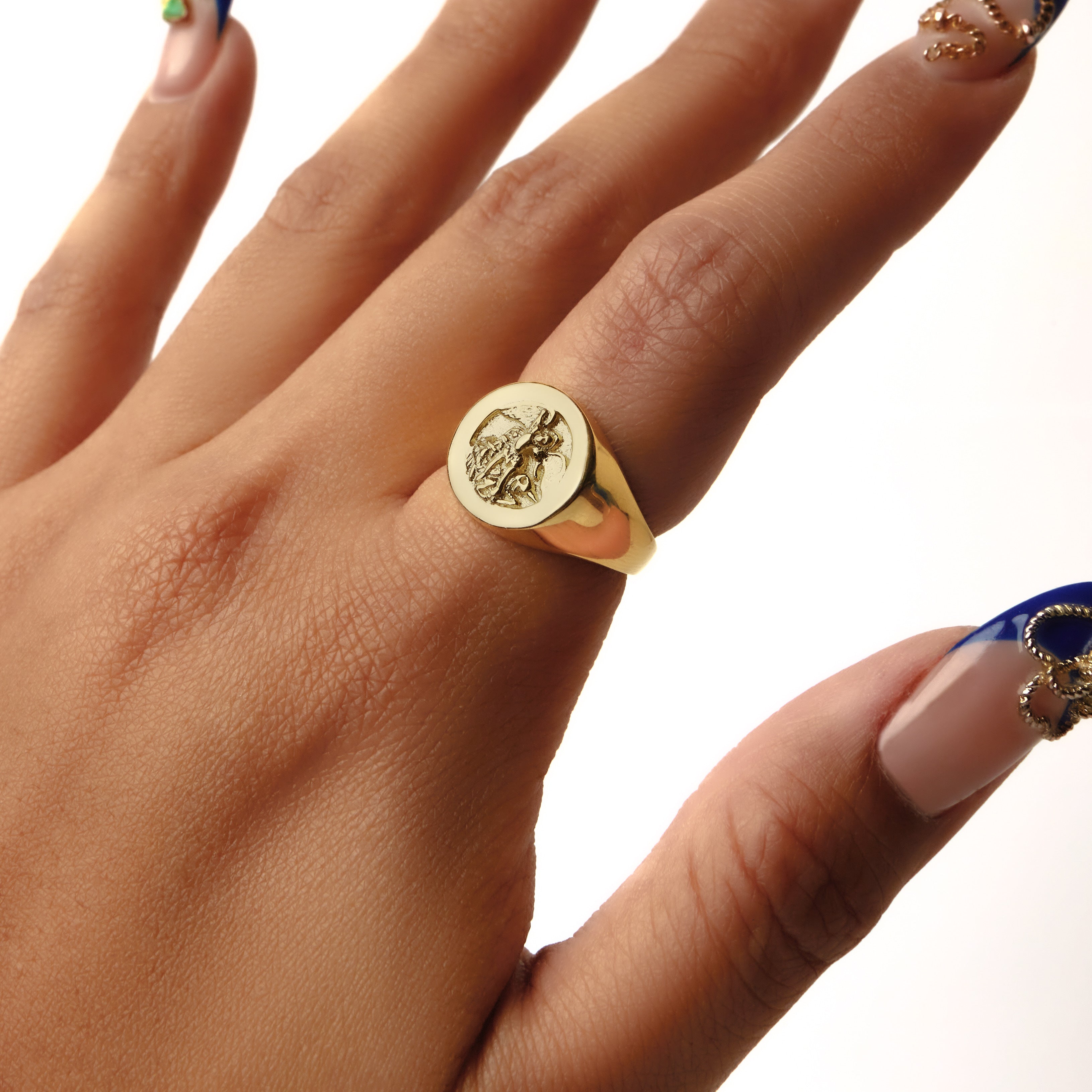 St michael signet ring new arrivals