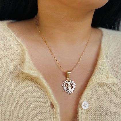 heart guadalupe pendant necklace