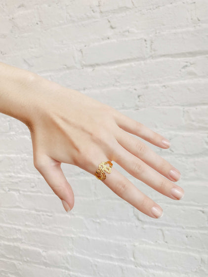 THE HAND CUT LETTER RING