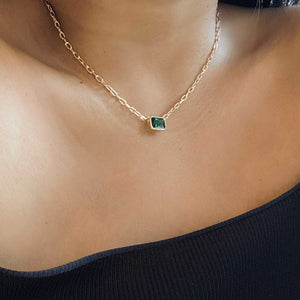 green emerald reda link necklace