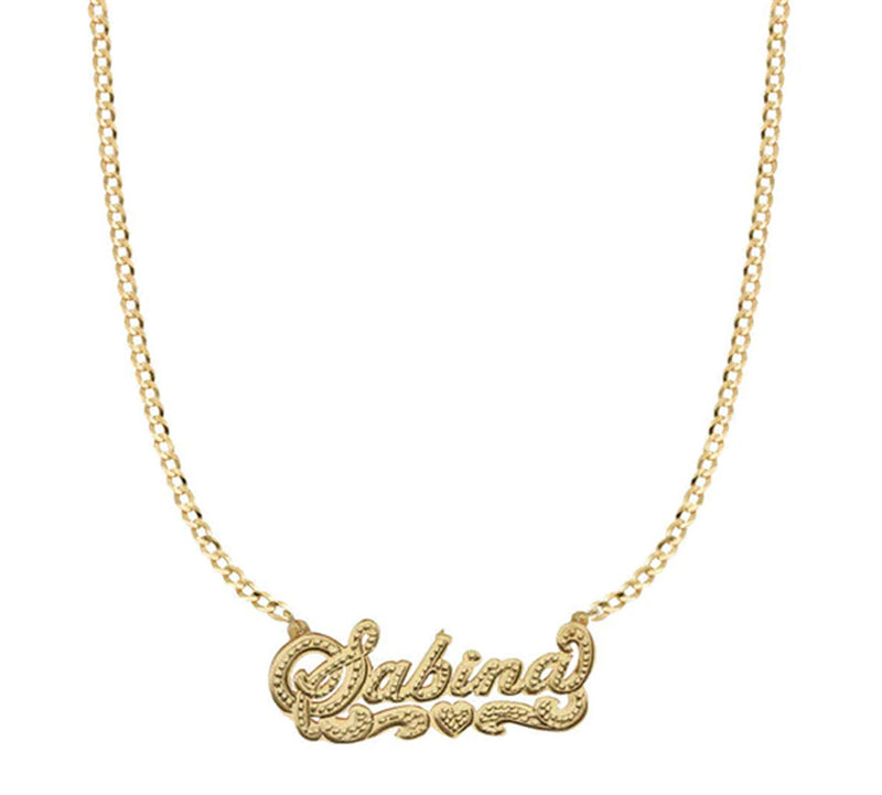 THE DOUBLE PLATE CLASSIC NAMEPLATE NECKLACE