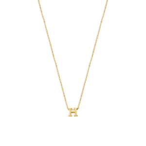 block letter h initial necklace