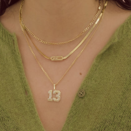 gold number necklace