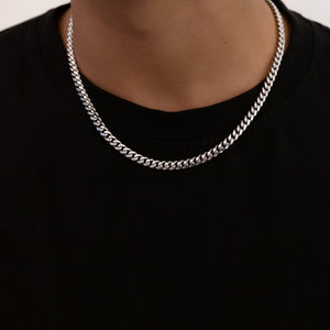 sterling silver cuban link chain necklace