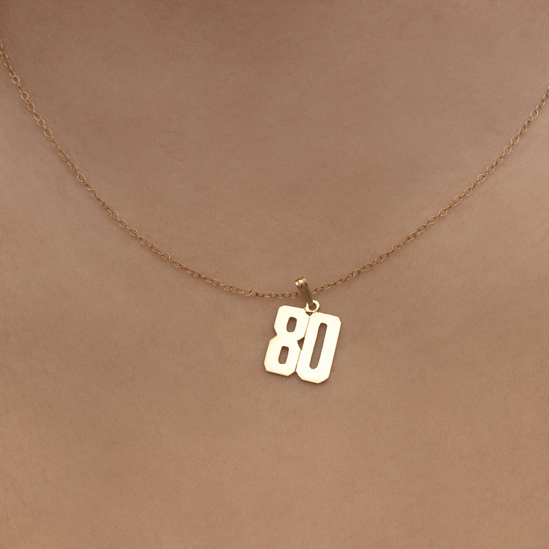 gold varsity number necklace