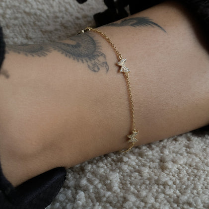 gold butterfly anklet