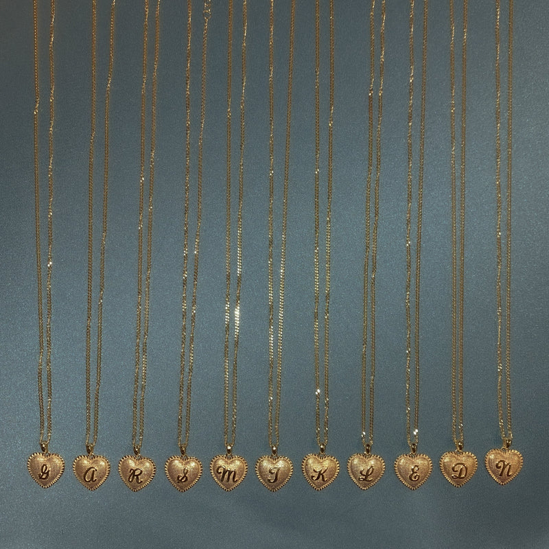 heart letter necklaces