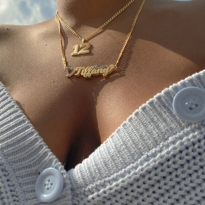 THE HEART IN THE CLOUDS NAMEPLATE NECKLACE