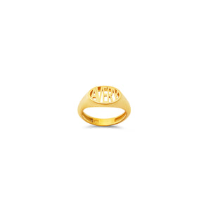 THE OVAL BLOCK NAME RING