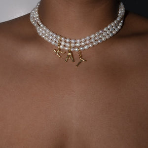 pearl initial letter necklace