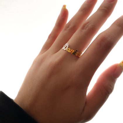 THE TINY SINGLE CUT LETTER RING