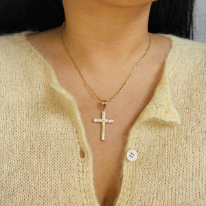 pave crucifix necklace