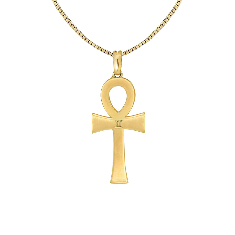gold ankh cross pendant necklace