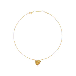 m initial letter heart pendant necklace
