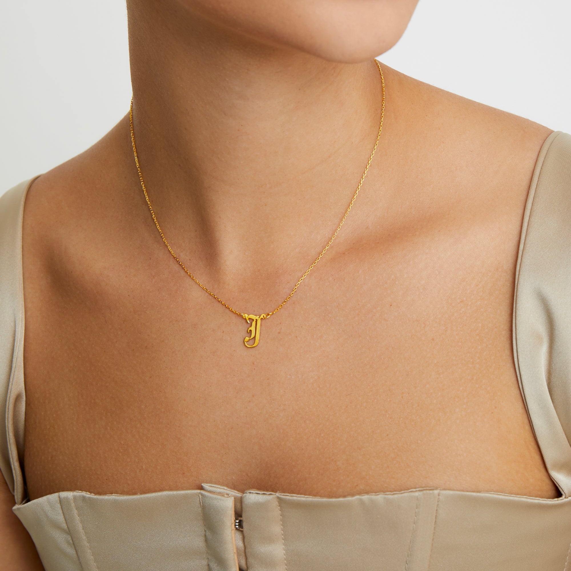 Gothic initial necklace – AURUM the label