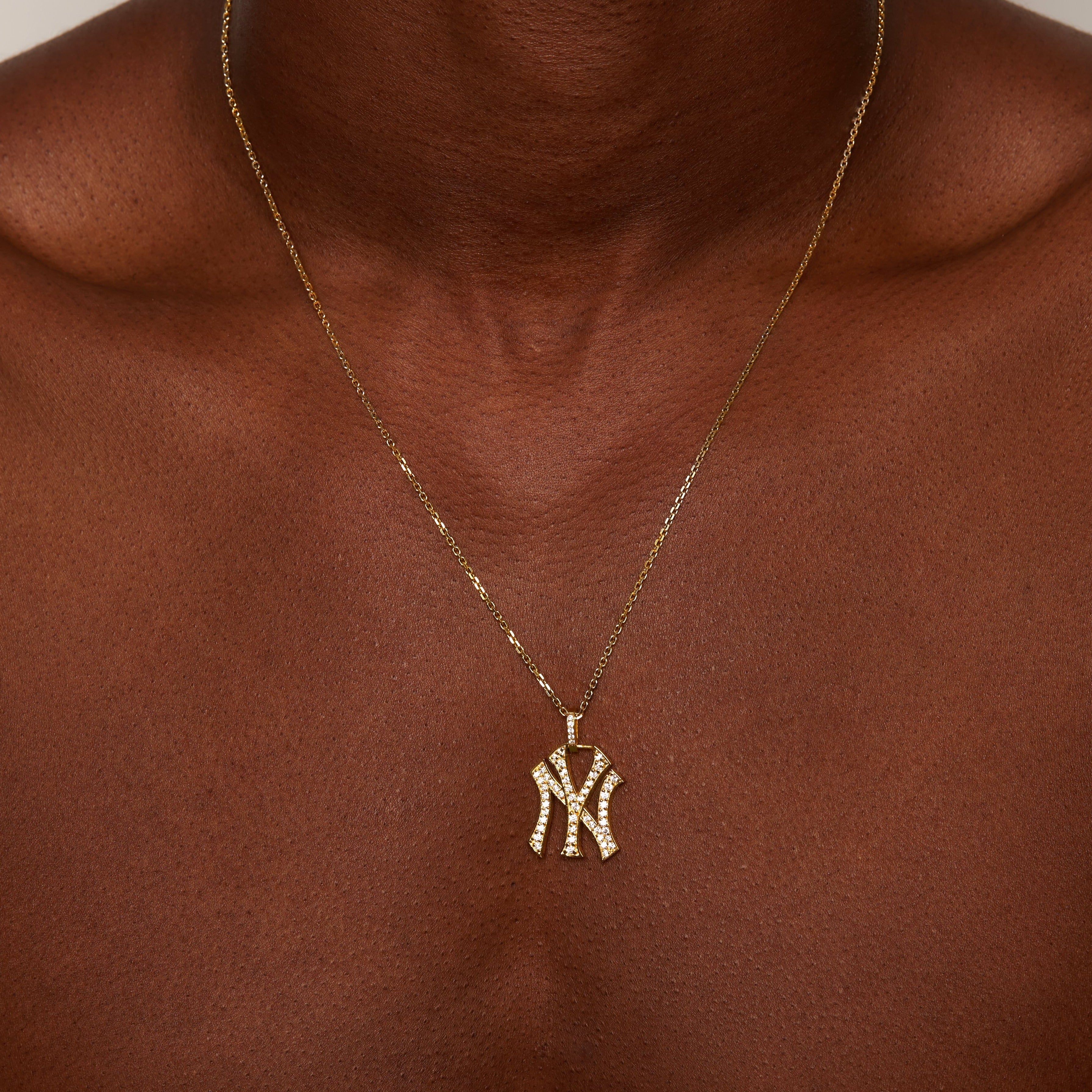 NY Yankees Iced Out Pendant Necklace - The M Jewelers