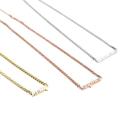 frame choker nameplate necklaces