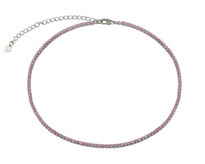 choker necklace with pink zirconia