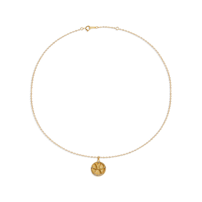 THE PAVE' ZODIAC MEDAL NECKLACE