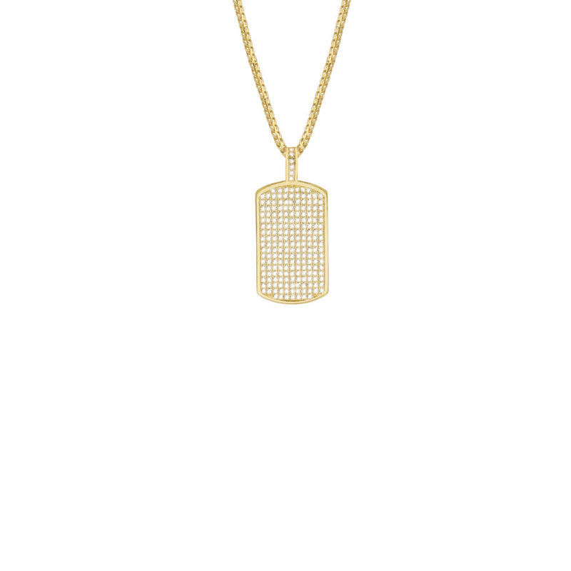 THE LRG PAVE DOGTAG PENDANT NECKLACE