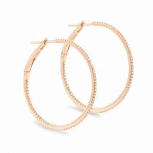 THE 14KT GOLD DIAMOND HOOPS
