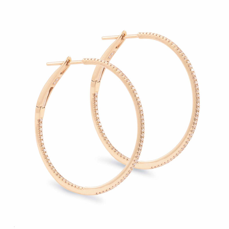 THE 14KT GOLD DIAMOND HOOPS