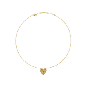 q initial letter heart pendant necklace