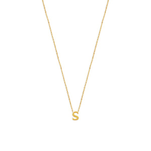 block letter s initial necklace