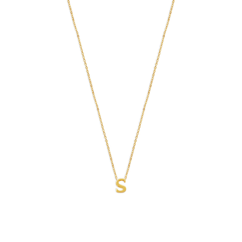 block letter s initial necklace