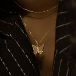 THE BUTTERFLY INITIAL PENDANT NECKLACE