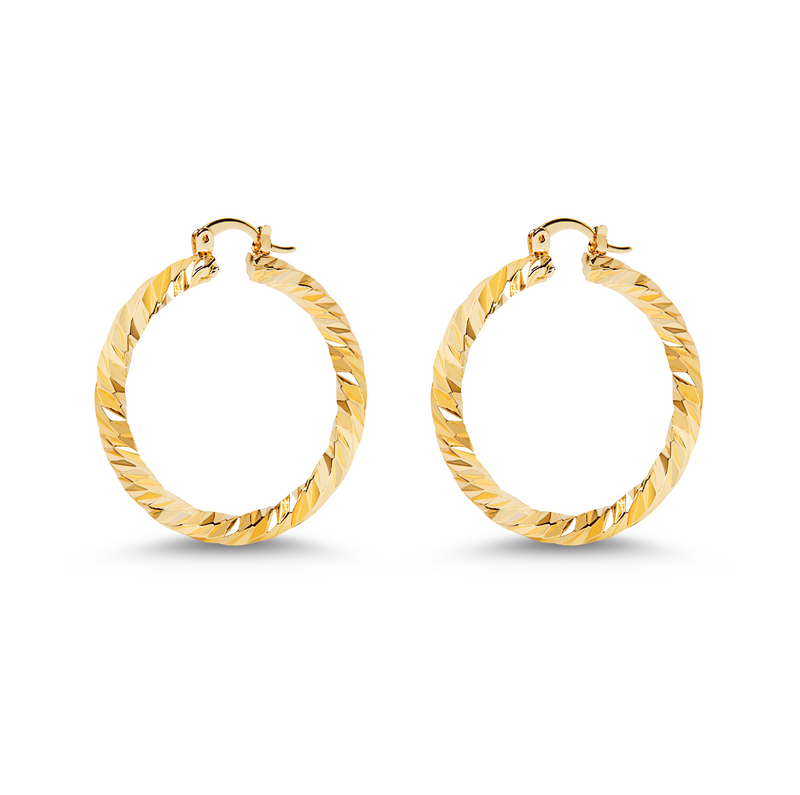 Women's The Bamboo Hoop Earring in 18K Gold | The M Jewelers