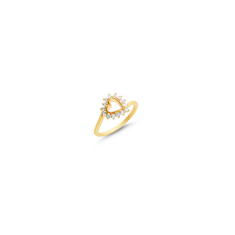 heart ring with cubic zirconia