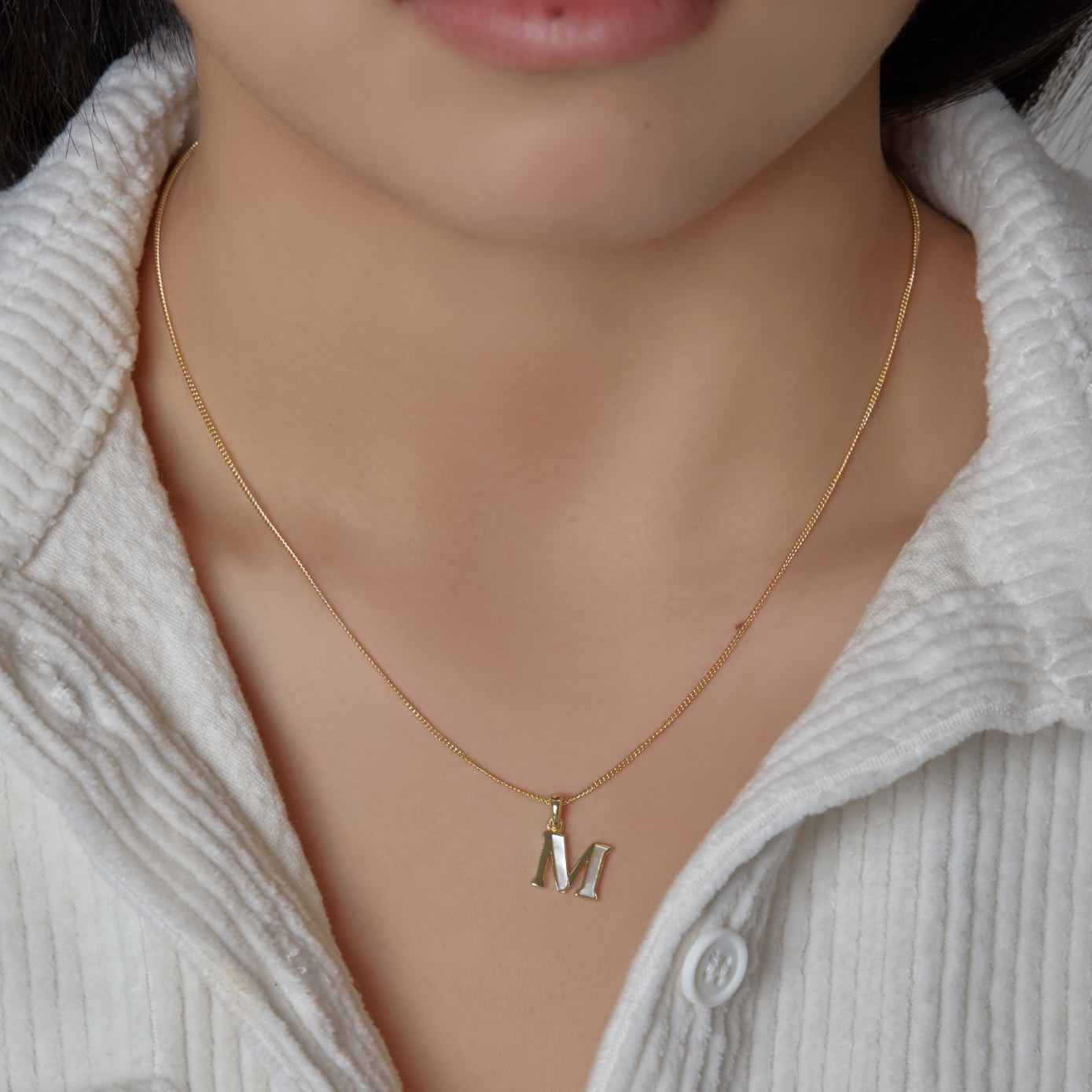 M Letter Name Alphabet Chain Pendant Necklace with Rose Gold Propose  Mangalsutra