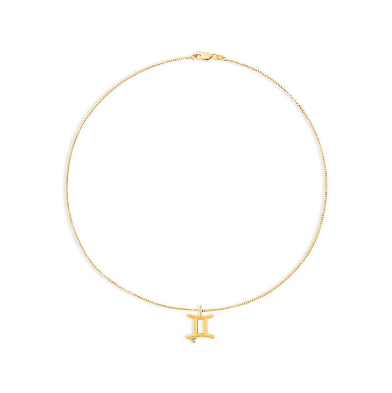 gemini zodiac sign pendant necklace