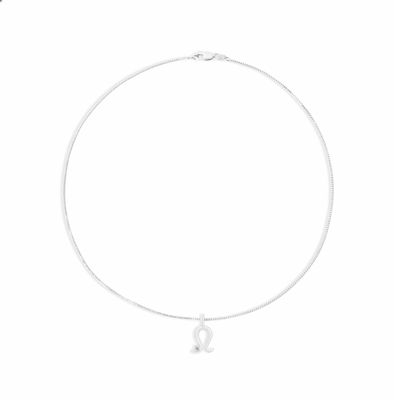 silver leo zodiac sign pendant necklace
